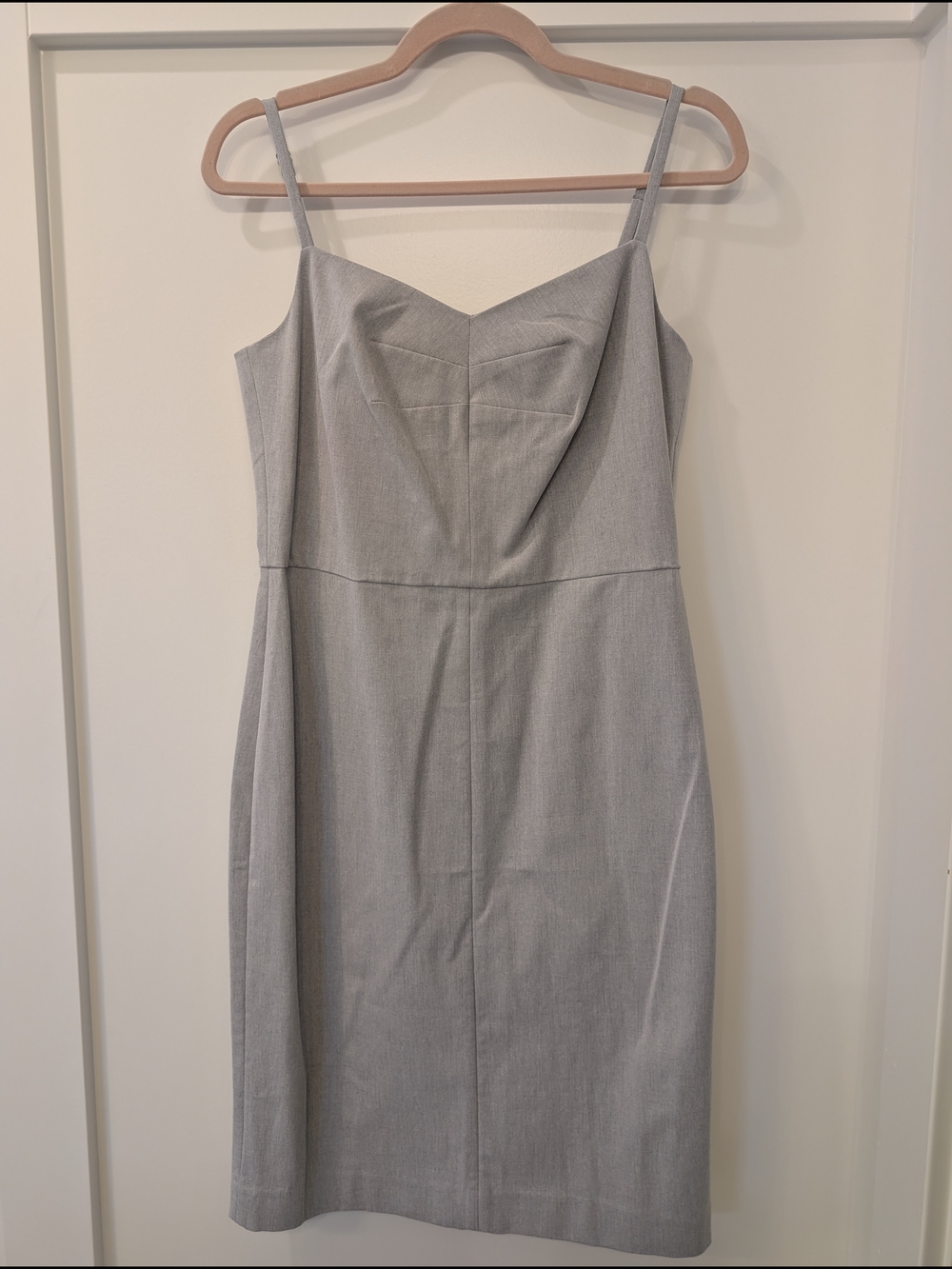 Banana Republic Light Gray Spaghetti-Strap Midi Dress
